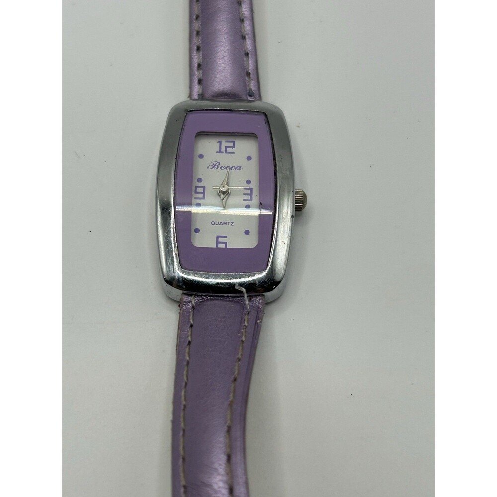 Benca Quartz Women’s Watch Purple Dial Silver Tone Case Purple Strap